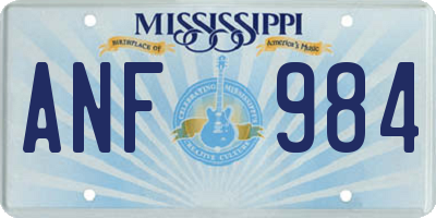 MS license plate ANF984