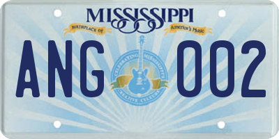 MS license plate ANG002