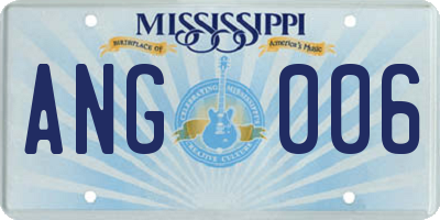 MS license plate ANG006