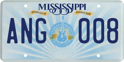 MS license plate ANG008
