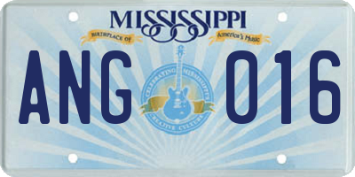 MS license plate ANG016