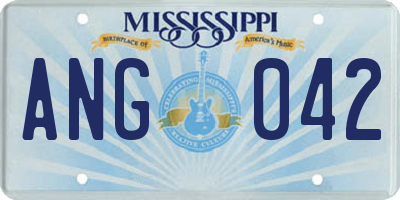 MS license plate ANG042