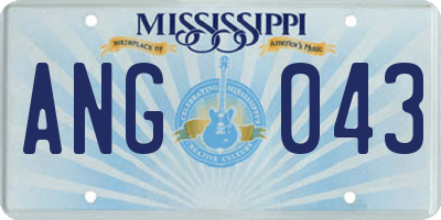 MS license plate ANG043