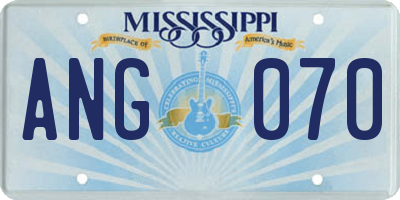 MS license plate ANG070