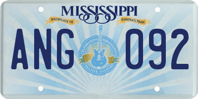 MS license plate ANG092