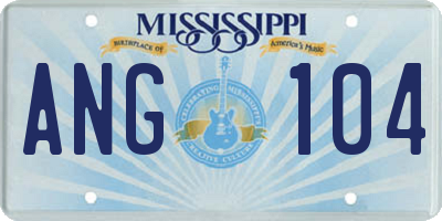MS license plate ANG104