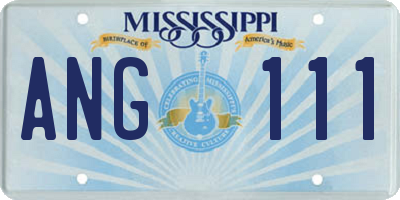 MS license plate ANG111