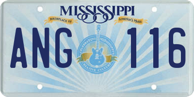 MS license plate ANG116