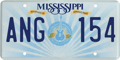 MS license plate ANG154