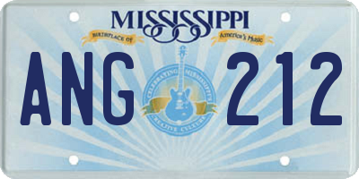 MS license plate ANG212