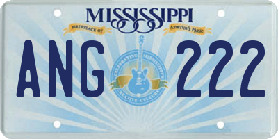 MS license plate ANG222