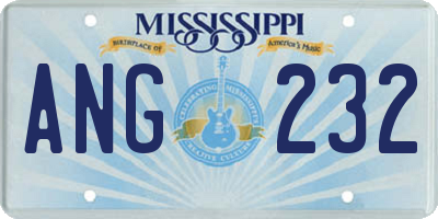 MS license plate ANG232