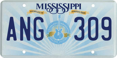 MS license plate ANG309