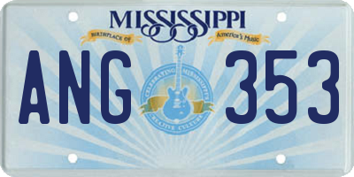 MS license plate ANG353