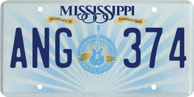 MS license plate ANG374