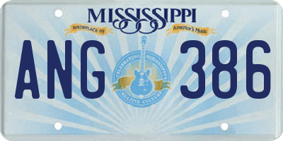 MS license plate ANG386