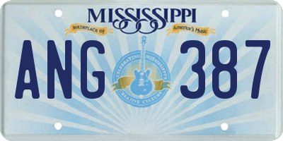 MS license plate ANG387