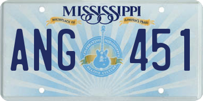 MS license plate ANG451