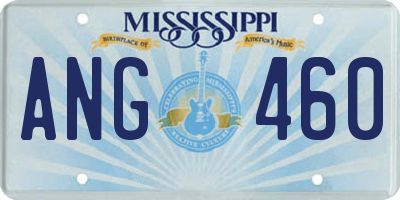 MS license plate ANG460