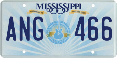 MS license plate ANG466