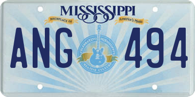 MS license plate ANG494