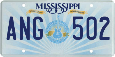 MS license plate ANG502