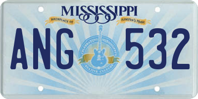 MS license plate ANG532