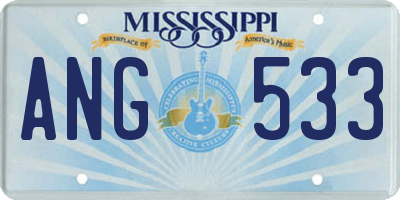 MS license plate ANG533