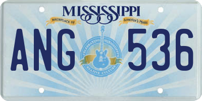 MS license plate ANG536