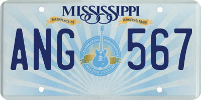 MS license plate ANG567
