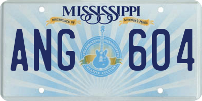 MS license plate ANG604