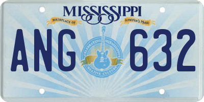 MS license plate ANG632