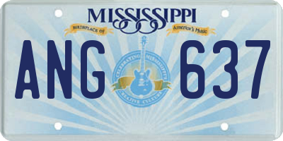 MS license plate ANG637