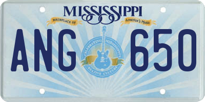 MS license plate ANG650