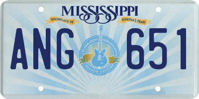 MS license plate ANG651