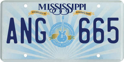 MS license plate ANG665