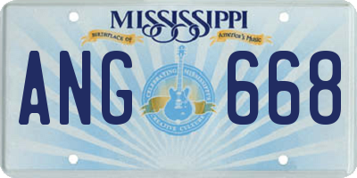 MS license plate ANG668