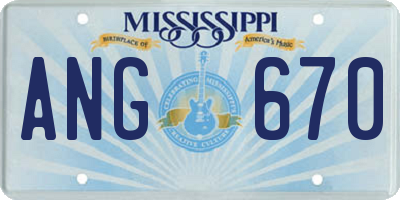 MS license plate ANG670