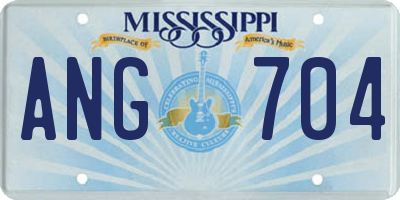 MS license plate ANG704