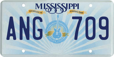 MS license plate ANG709