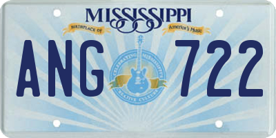 MS license plate ANG722