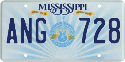 MS license plate ANG728
