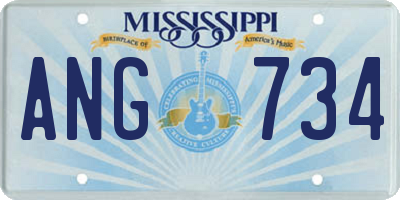 MS license plate ANG734