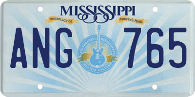 MS license plate ANG765