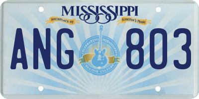 MS license plate ANG803