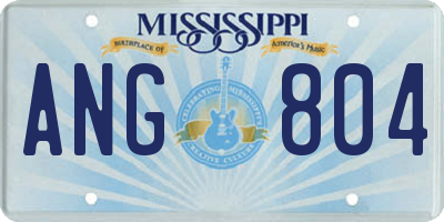 MS license plate ANG804
