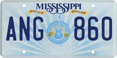 MS license plate ANG860