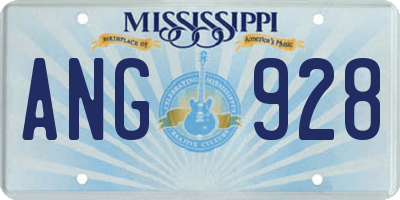 MS license plate ANG928