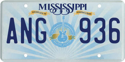 MS license plate ANG936