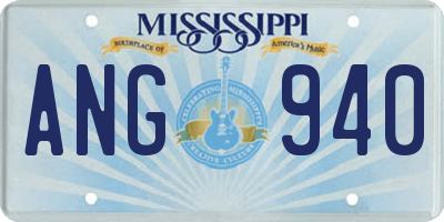 MS license plate ANG940